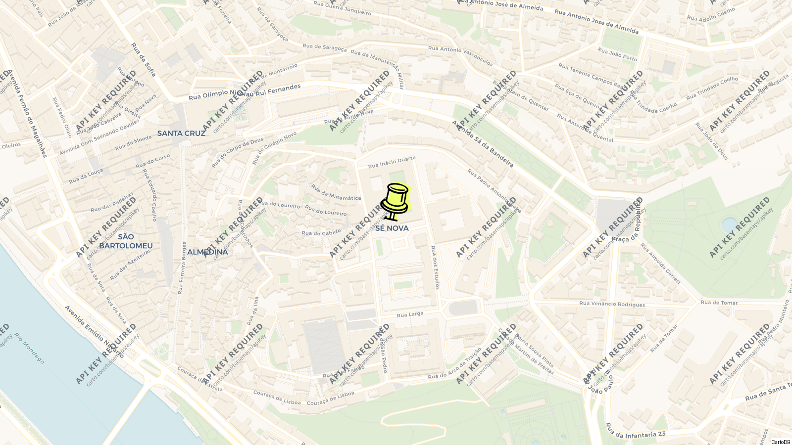 Map of New Cathedral of Coimbra