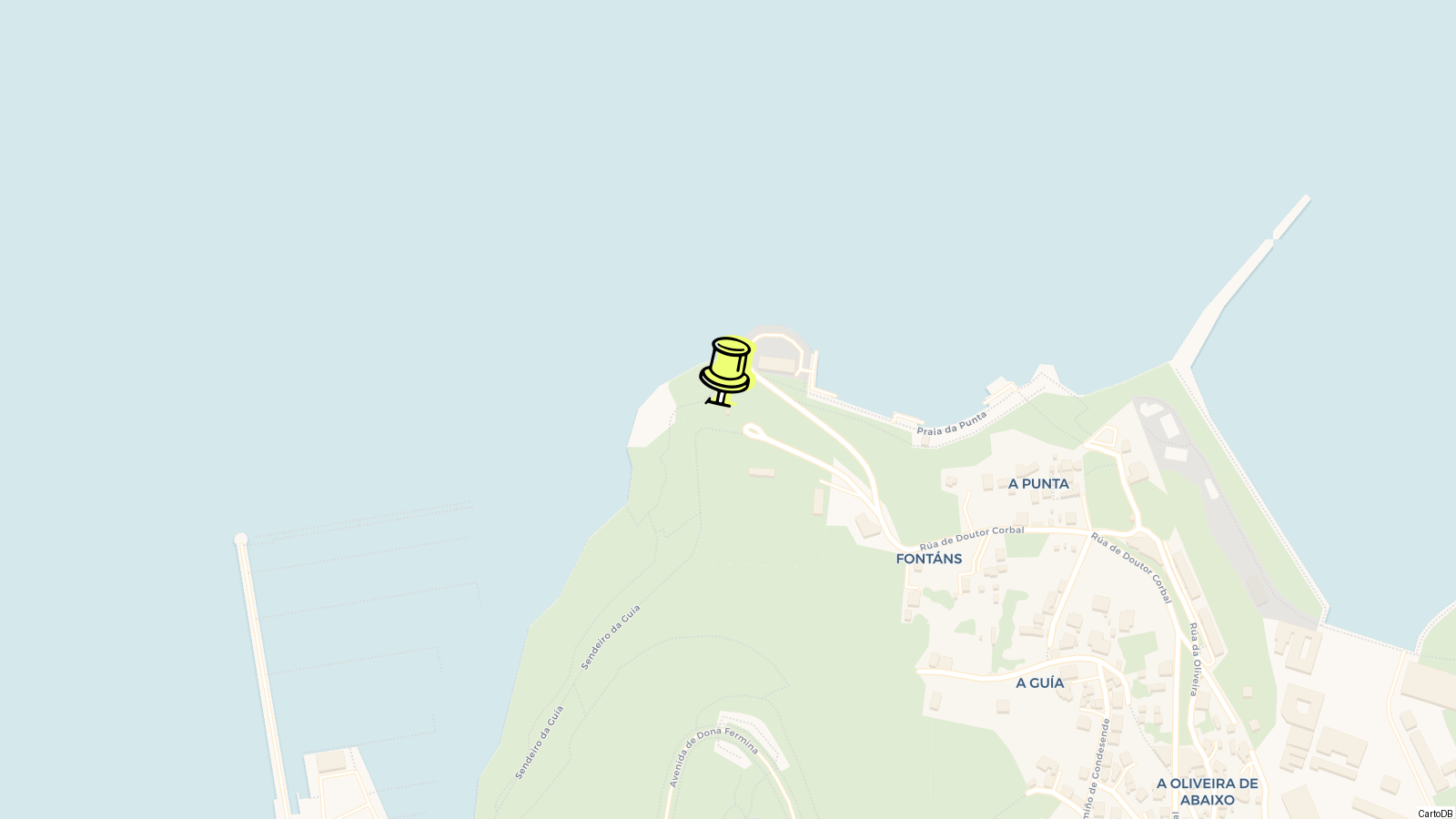 Map of A Guía lighthouse