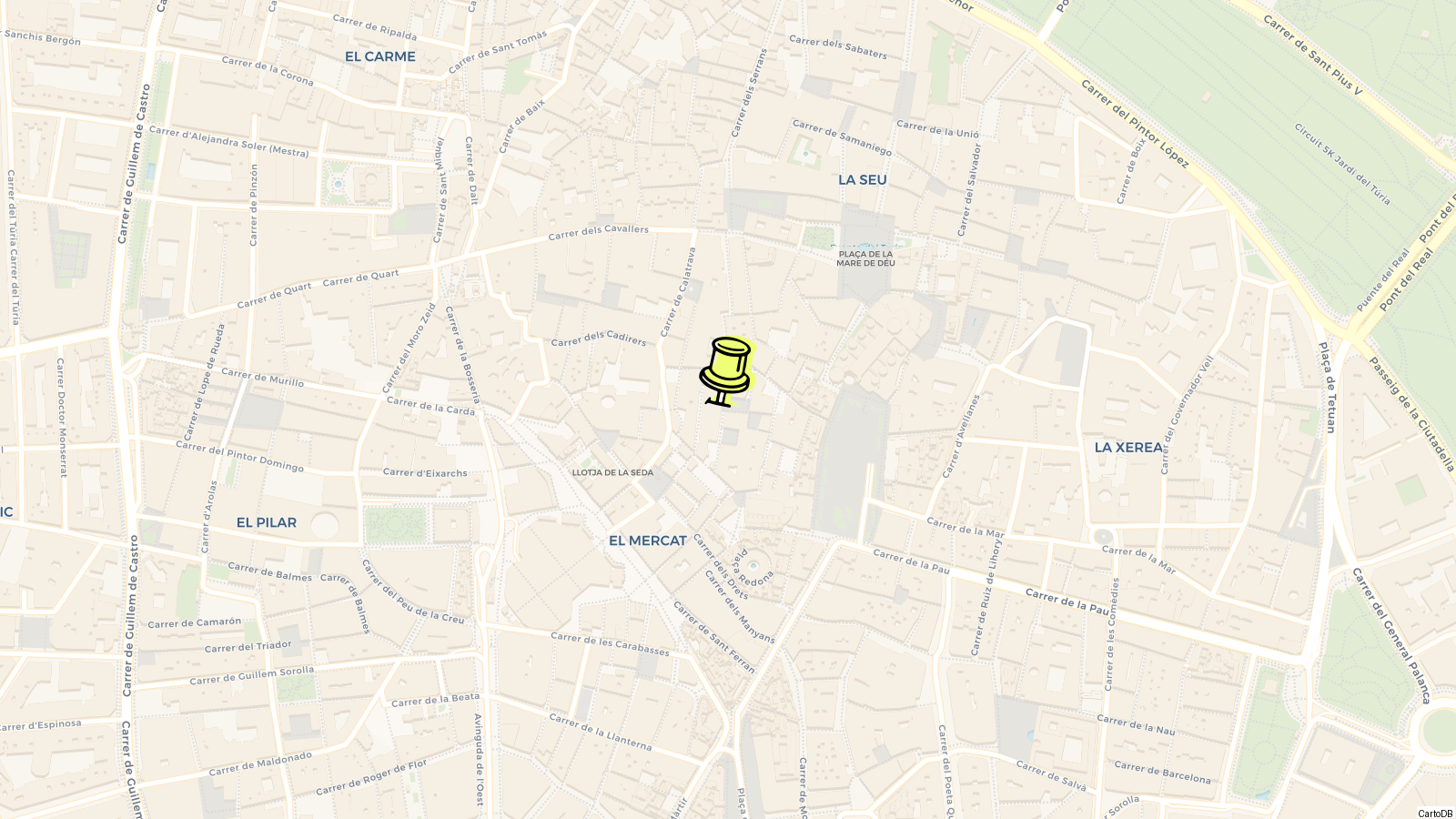 Map of Llotja de la Seda